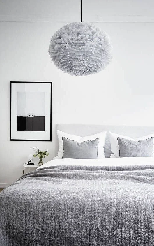 white fluffy light shade