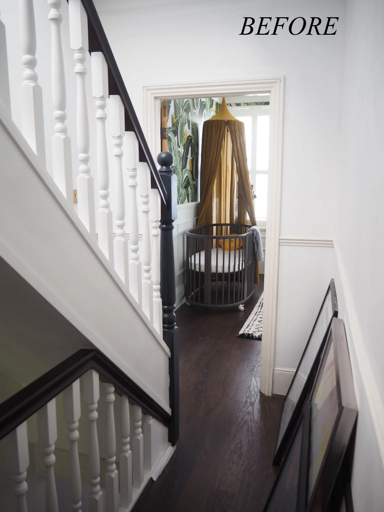A before shot of the first floor landing. 
