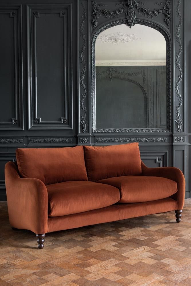 Beautiful Velvet Large 3-Seater Sofa