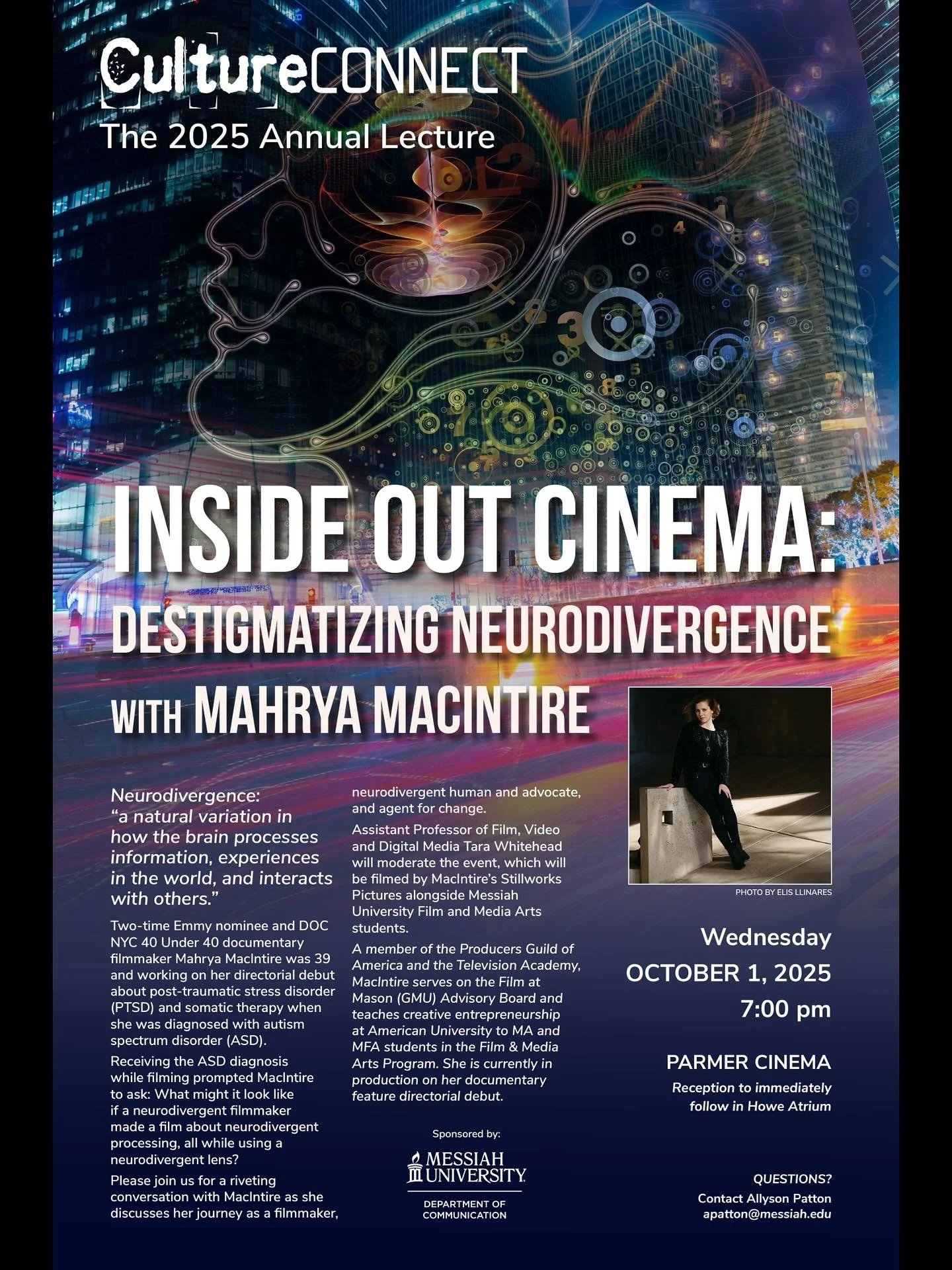 Tomorrow, October 1!
With @tarastillionswhitehead @messiahcommdept
&ldquo;Inside Out Cinema: Destigmatizing Neurodivergence&rdquo;