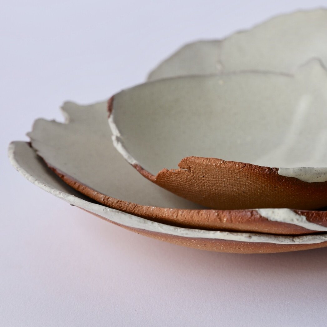 raw edge ceramic creamt oat natural ceramic bowl earth and element