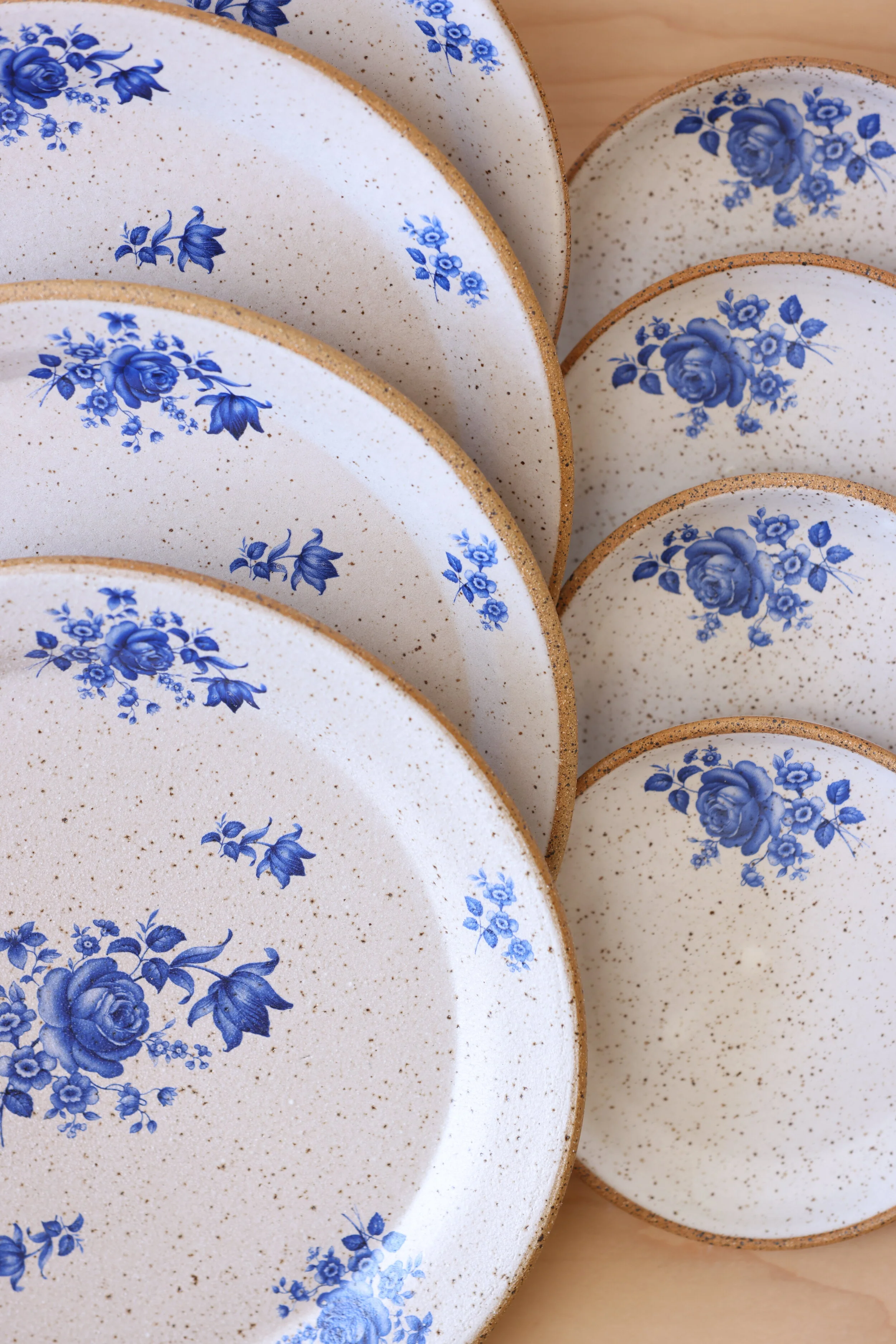 vintage blue flower plates earth and element