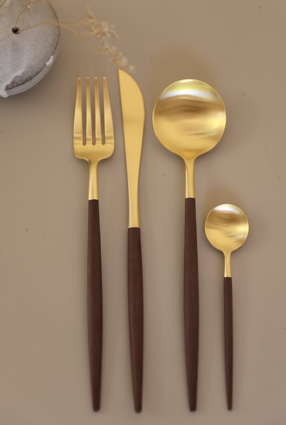 Cutlery Set I Brown Gold