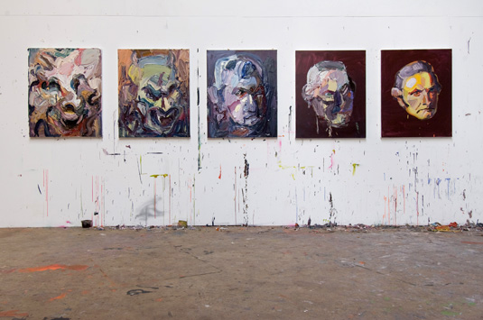 A series of paintings from Ben Quilty's Inhabit (2010) series. Courtesy the artist and Grantpirrie.