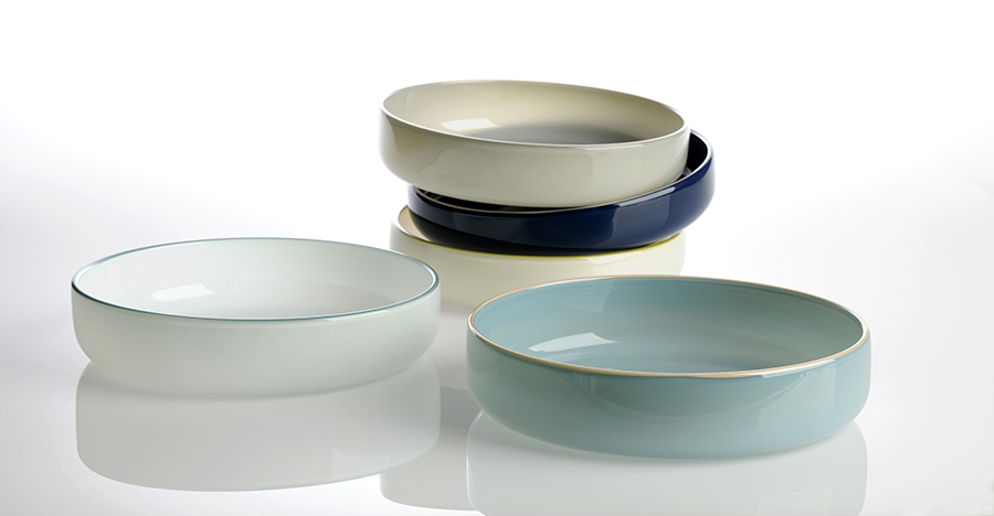 Large glass dishes by Madeline Prowd. Photo: Michael Haines