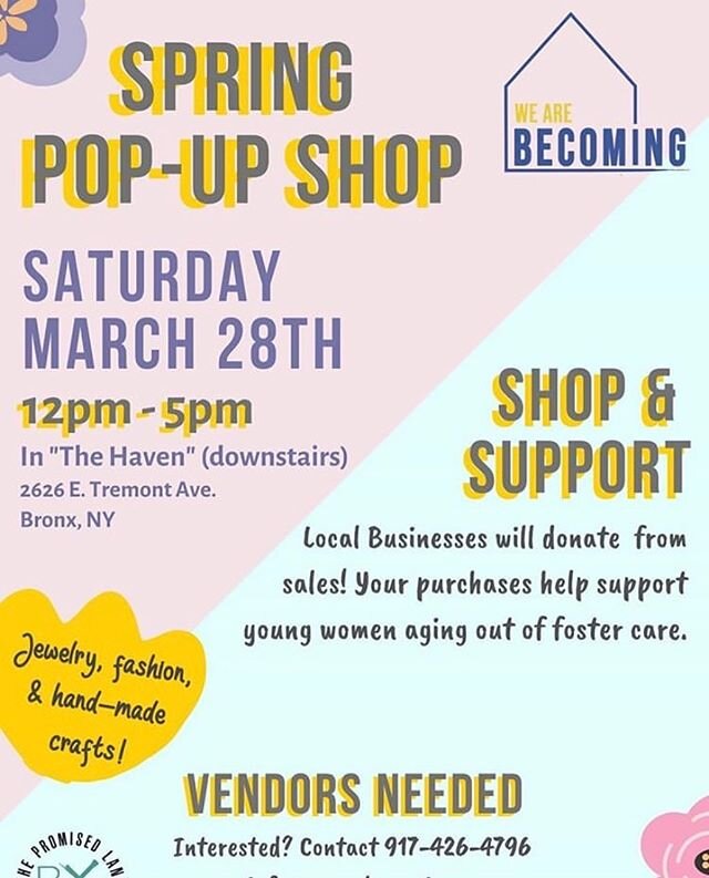 Come update your Fashions for Spring and Support Housing for Youth in Foster Care! 
#supportsmallbusiness #fostercareawareness #love #youth #empowerment #housing