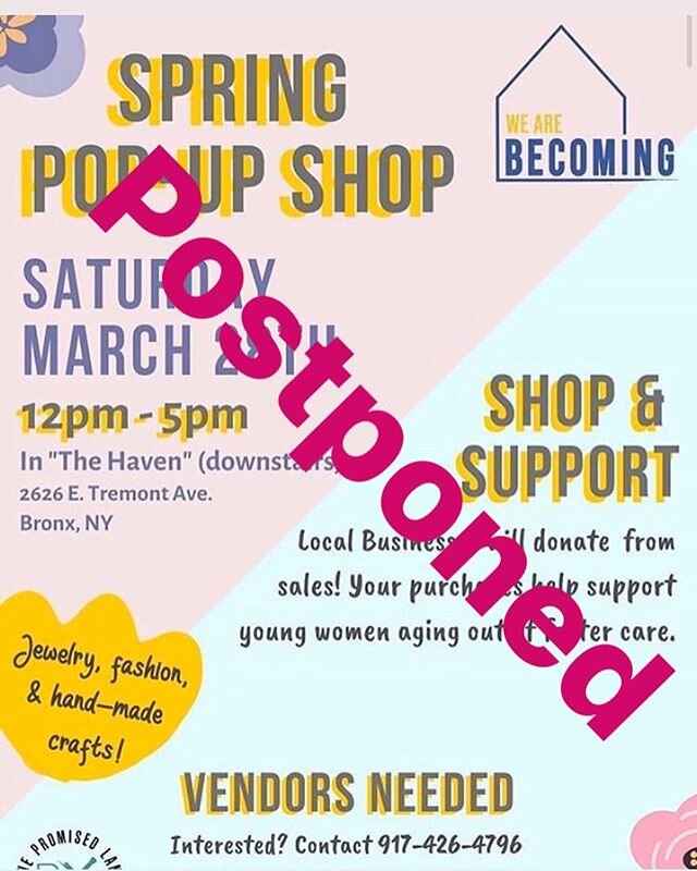 Dear Friends and Family,
Due to the viral pandemic of COVID-19 Disease our We Are Becoming Pop Up Shop will be postponed to a later date to come. However we will remain hopeful and encouraged during these changing times. 💫