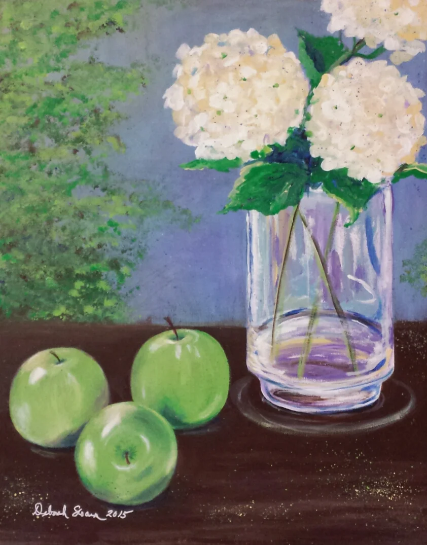 Hydrangeas and Granny Smiths.jpg