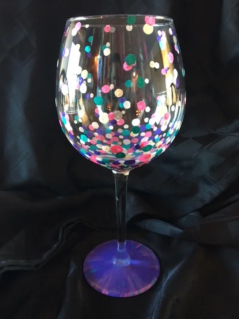 Confetti Wineglass
