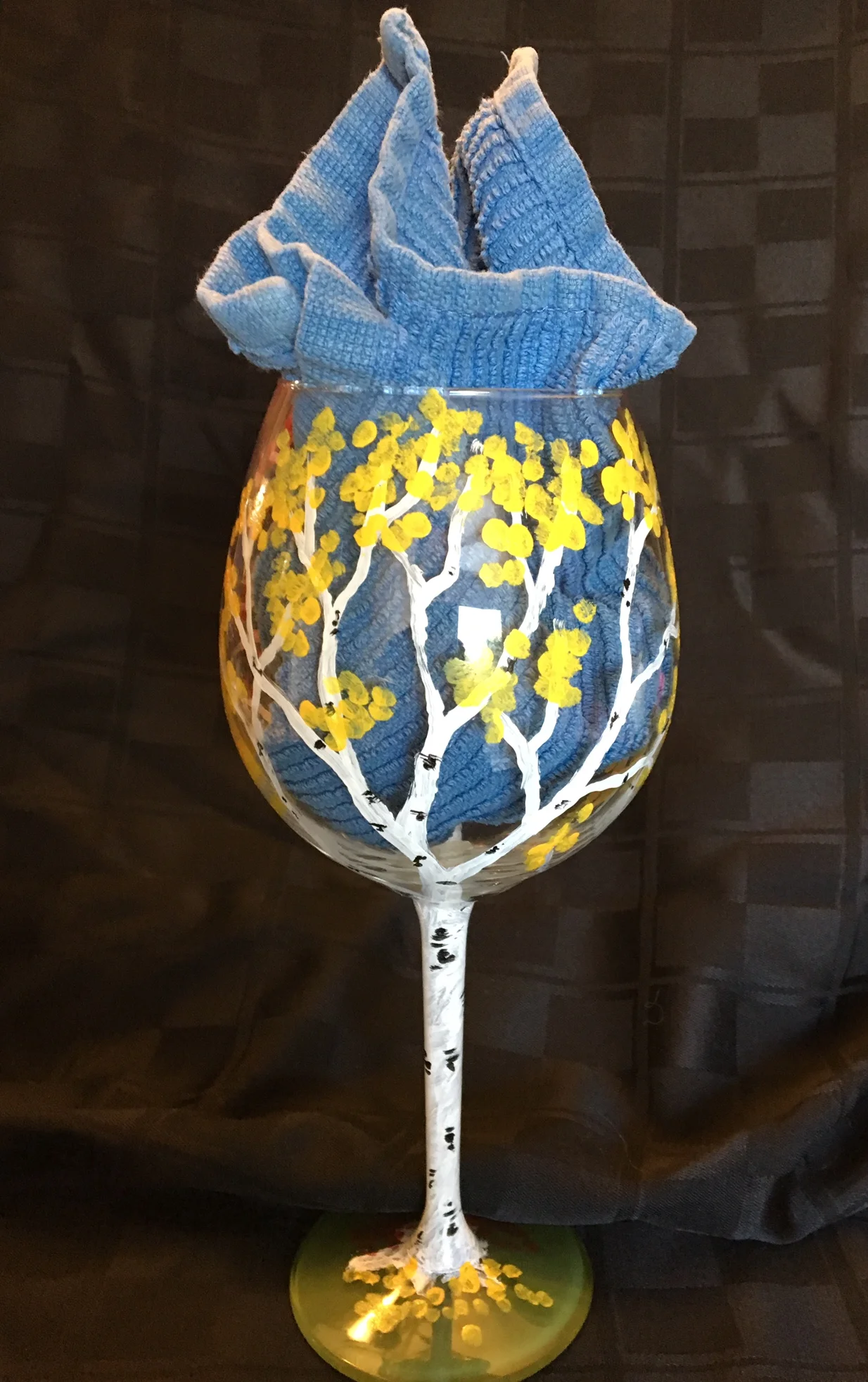 Yellow Birch Wineglass