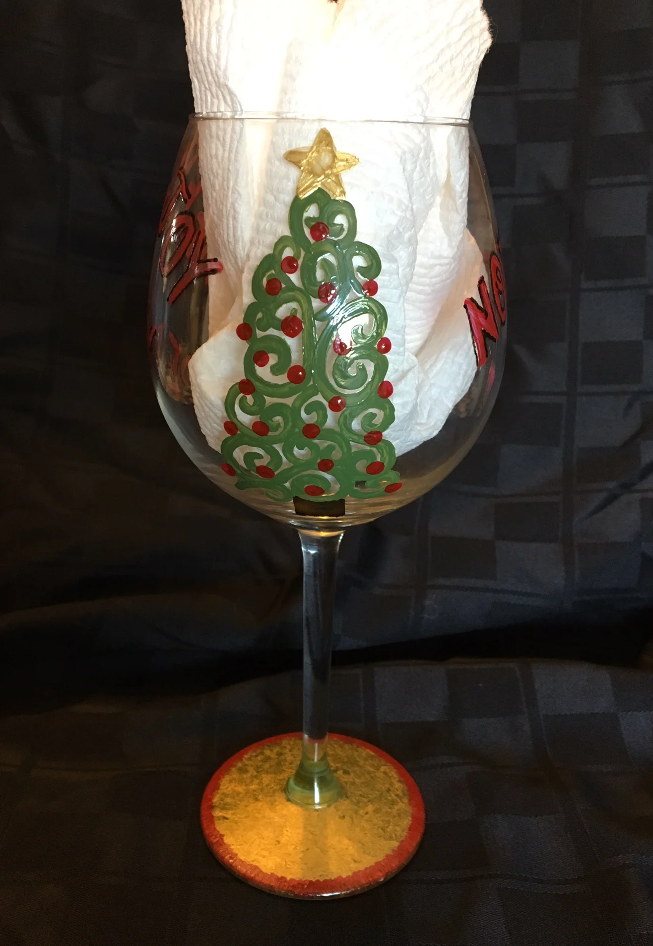 Christmas Tree Wineglass