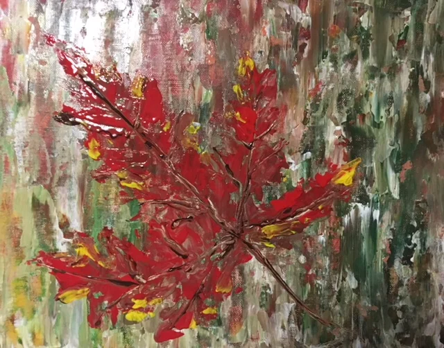 Fall Maple Leaf (Palette Knife Painting)