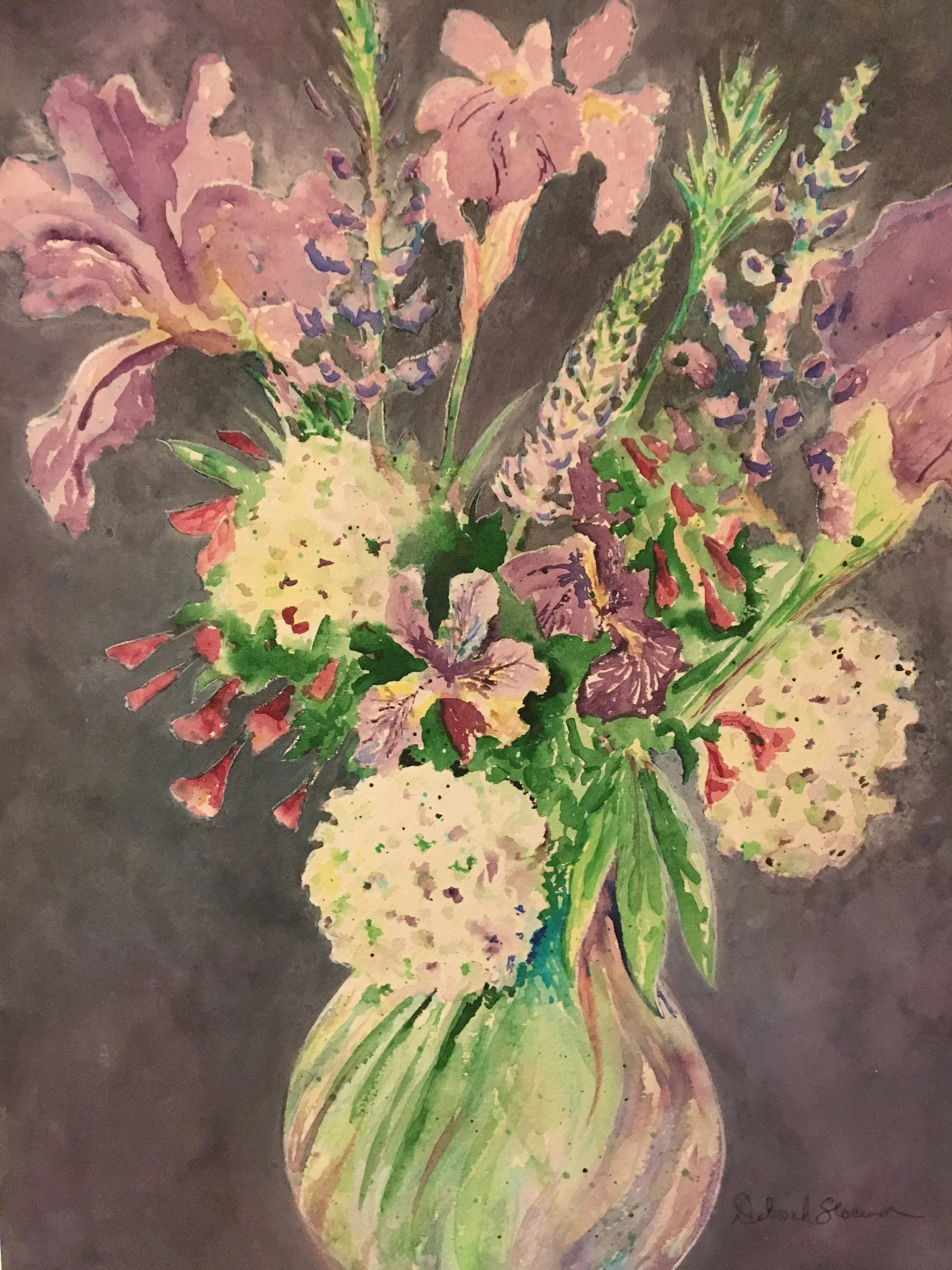 Crystal and Irises.JPG