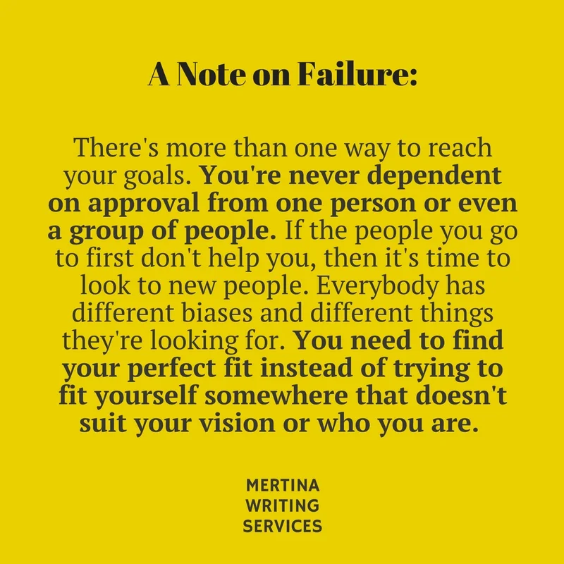 Failure is a setback, not a final destination! — Mertina Writing Services