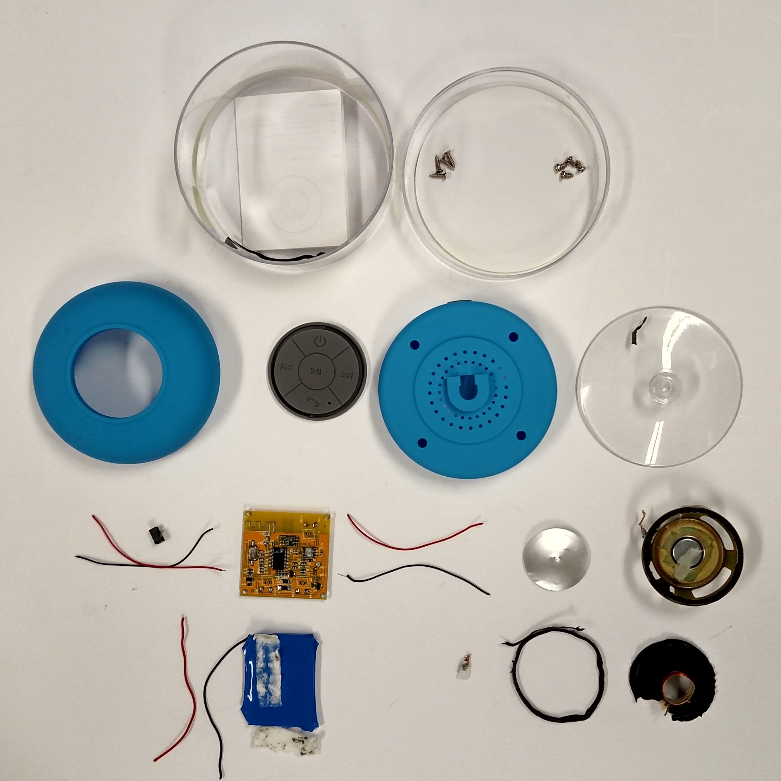 All the parts, laid out