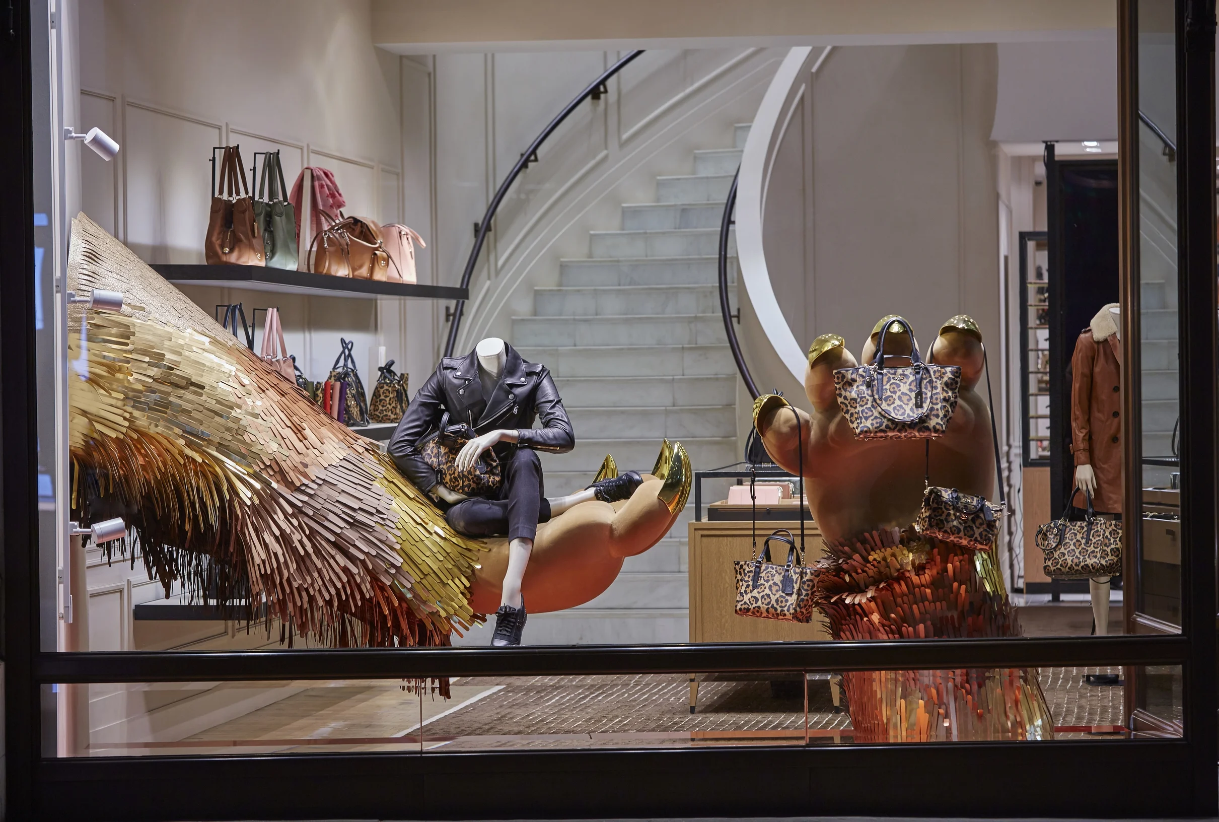 COACH - WILD BEAST - OVERALL WINNER, 2016 VMSD MAGAZINE RETAIL WINDOW DISPLAY AWARDS - BEST IN SHOW.
