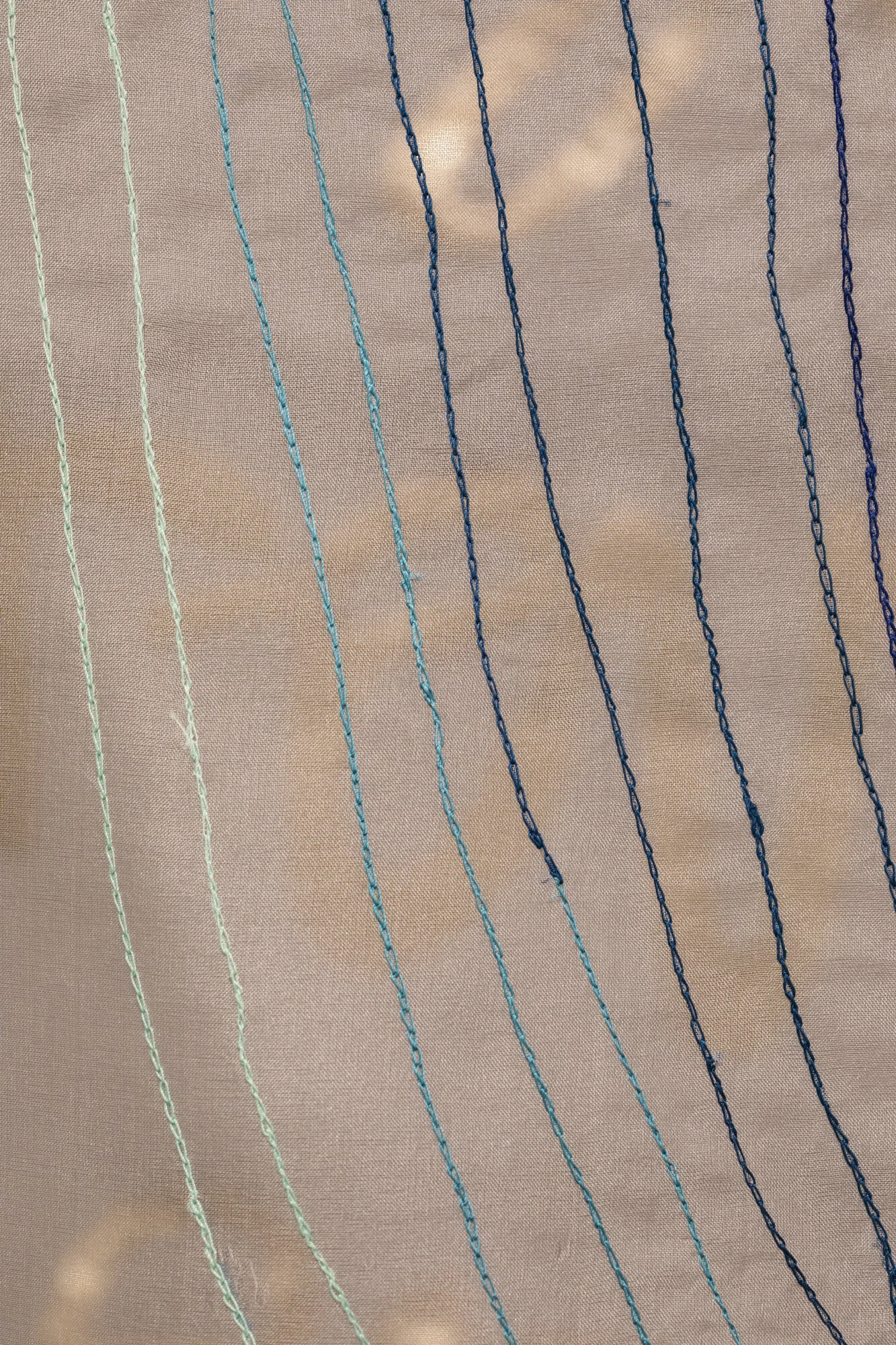 you reverberate (detail) cotton hand embroidery on silk organza, 70cm x 100cm June 2021 AIRspace Projects Image: Joy M Lai