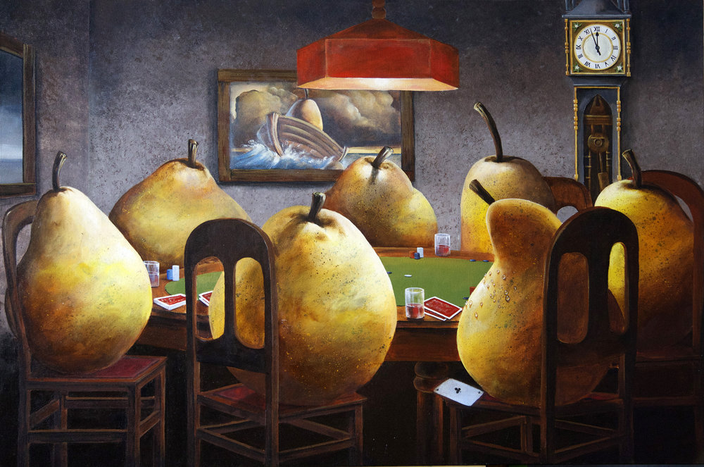 Three+of+a+kind+beats+a+pair-contemporary-surrealism-art-acrylic-painting-vancouver-artist-william-higginson.jpg