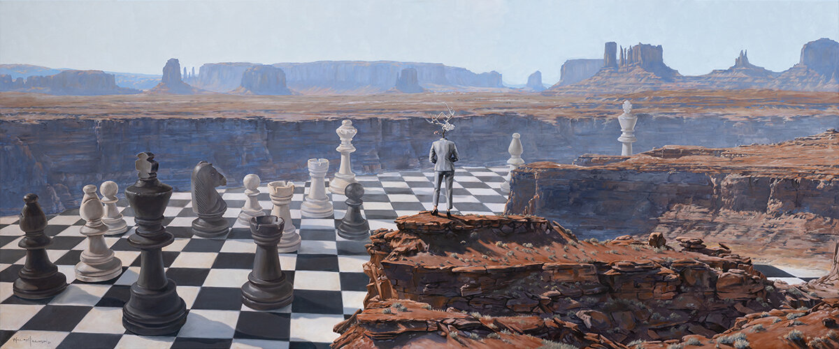 william higginson chess canyon Monument Valley Utah landscape surrealism oil painting.jpg