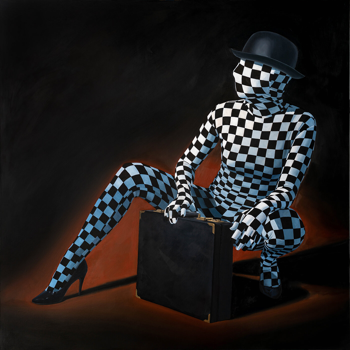William higginson surrealism oil painting checker girl 2.jpg