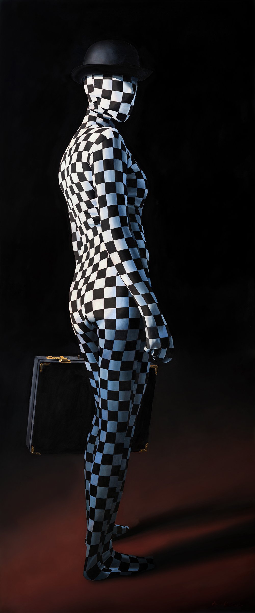 william higginson surrealism oil painting checker girl.jpg