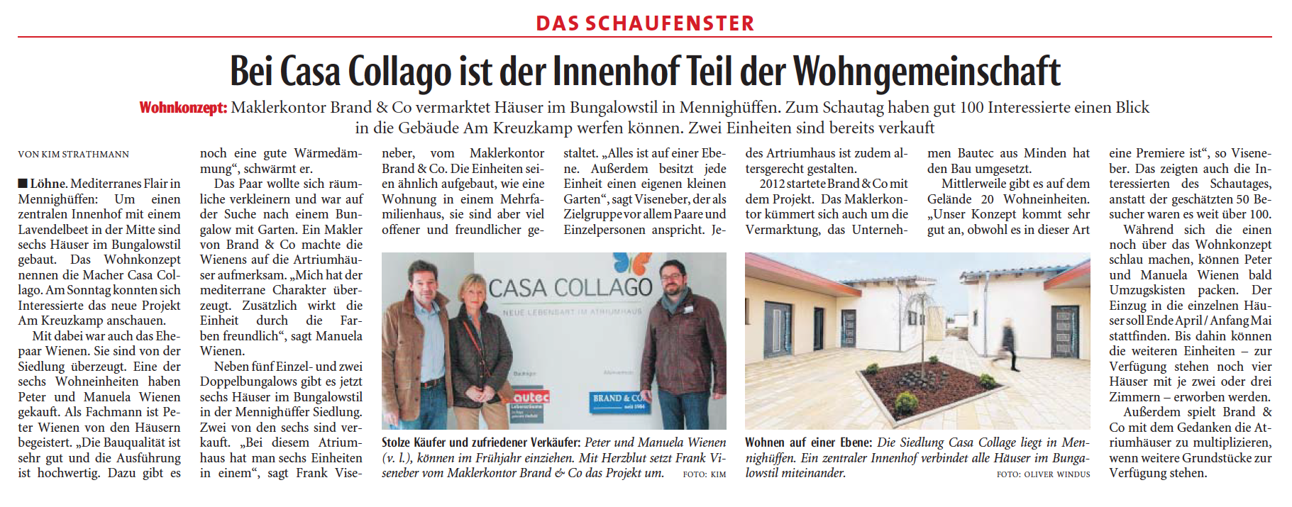Nachbericht: redaktioneller Beitrag in der örtlichen Tageszeitung – Reaktion auf den erfolgreichen Schautag.