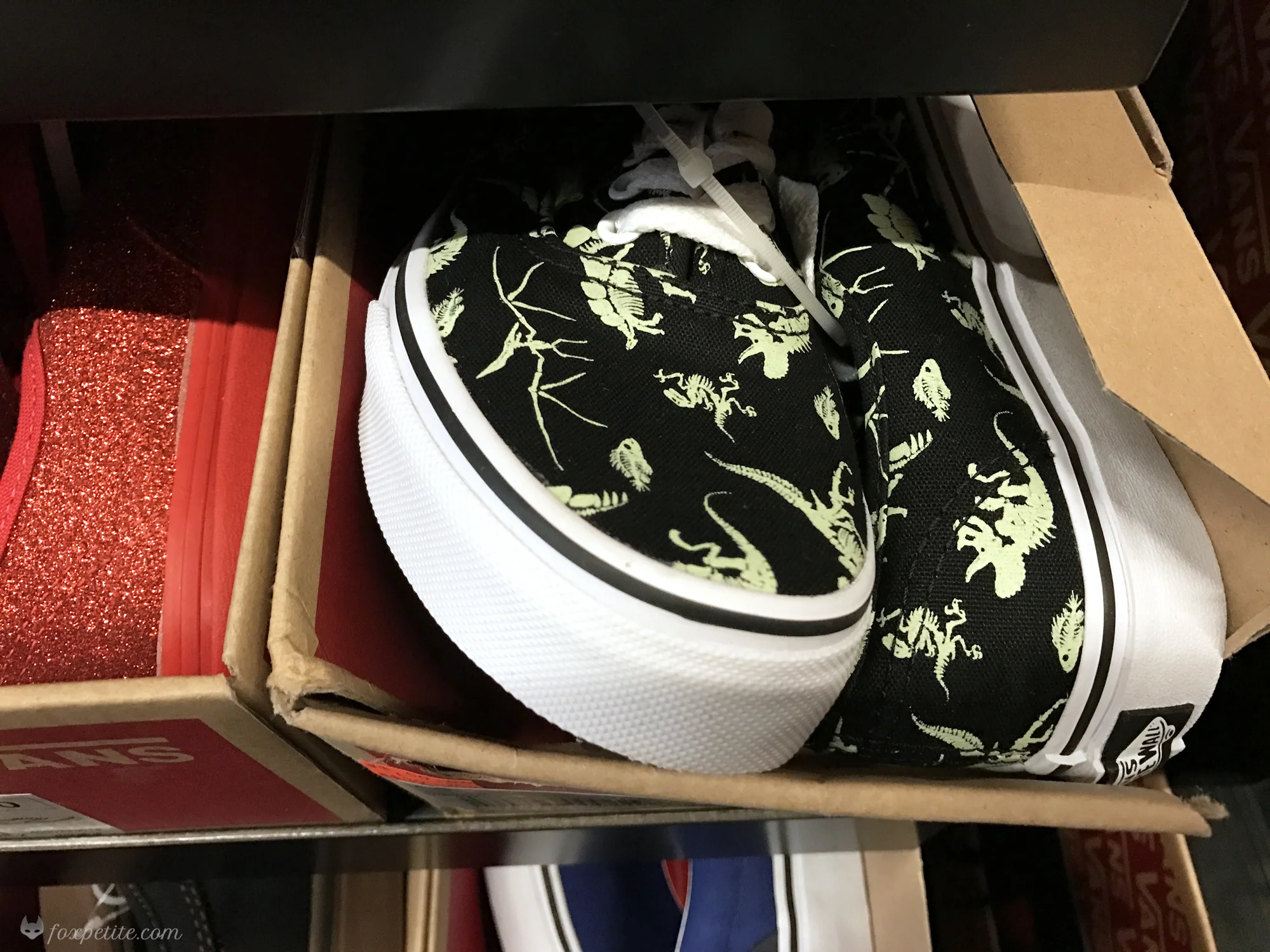 Fox Petite - Vans Glow in the Dark Dinosaur shoes