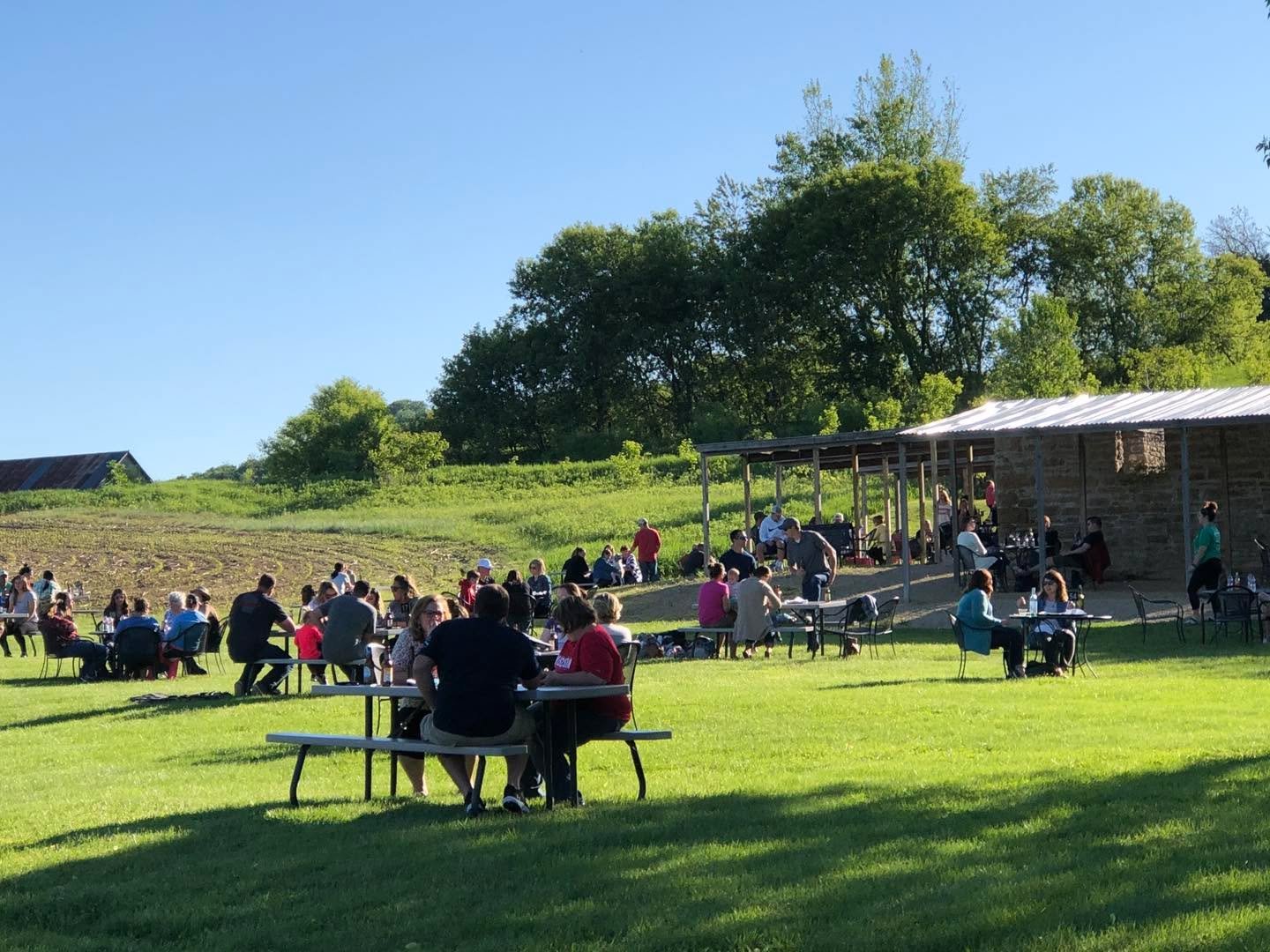We are open today, 12-8! Also, we have ice cold 🧊 air conditioning pumping out in the bottom of our wedding barn, so you can have a chilled spot to enjoy your pizza!

We also have plenty of shaded areas and there is a wonderful breeze again today!