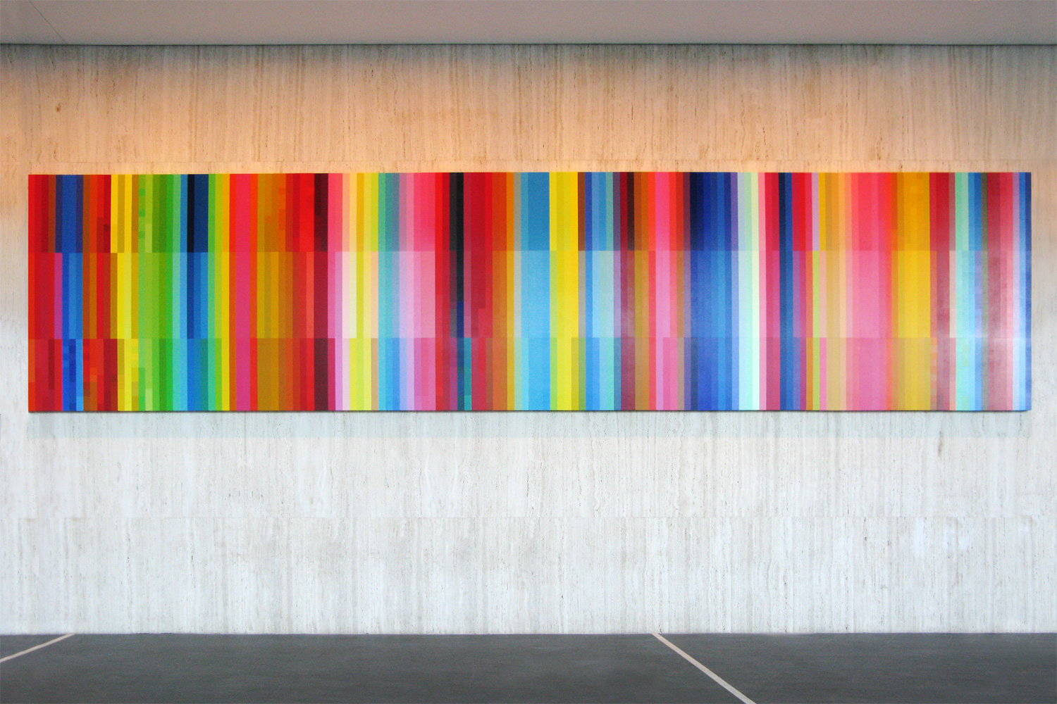   Haze (Spectrum Shift),  2008 Synthetic polymer paint on ten archival wooden panels 264 x 119.6 x 75cm each,&nbsp;264 x 1196 x 75cm overall Architects: Harry Seidler &amp; Associates 