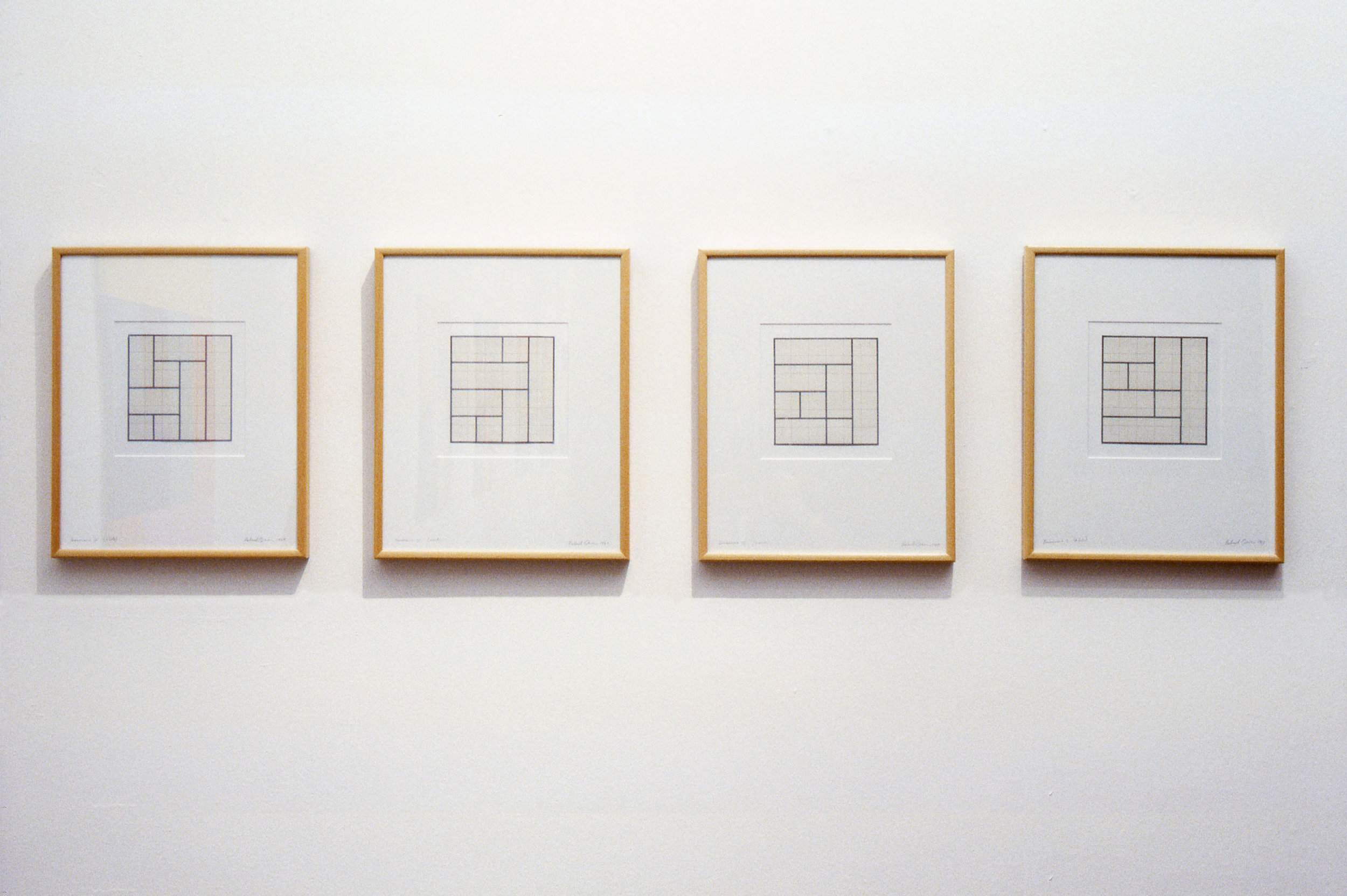   Terminus  series, 1969, Pencil and tape on Arches paper, 43 x 35cm each.&nbsp; 