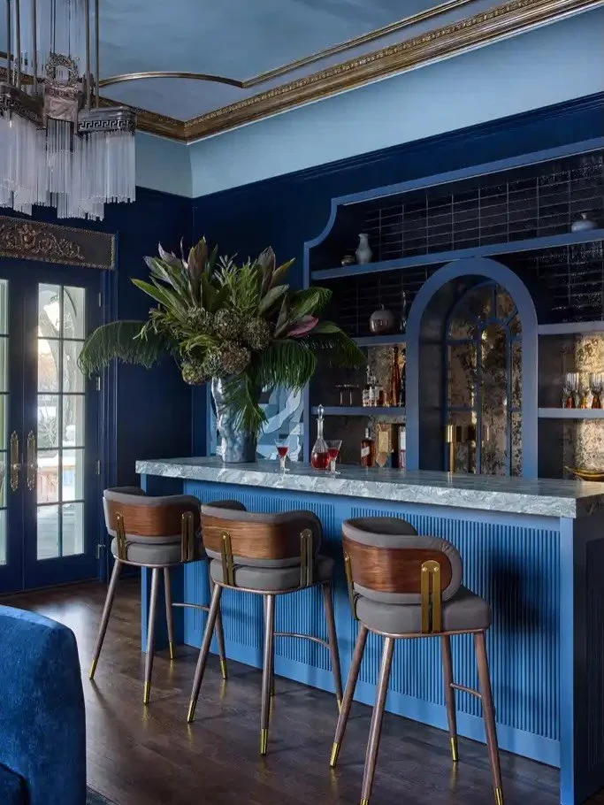 I was so inspired by this chic 1920s speakeasy style lounge designed by @melissamarans. I had to design a floral arrangement as lush &amp; moody as this gorgeous room. Another room designed by @melissamarans that I had so much styling.