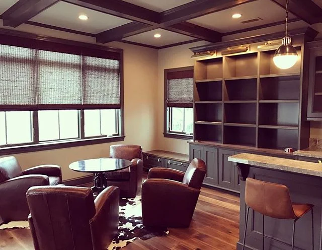 Cocktails anyone? Work in progress on beautiful Palisades home. #library #bar