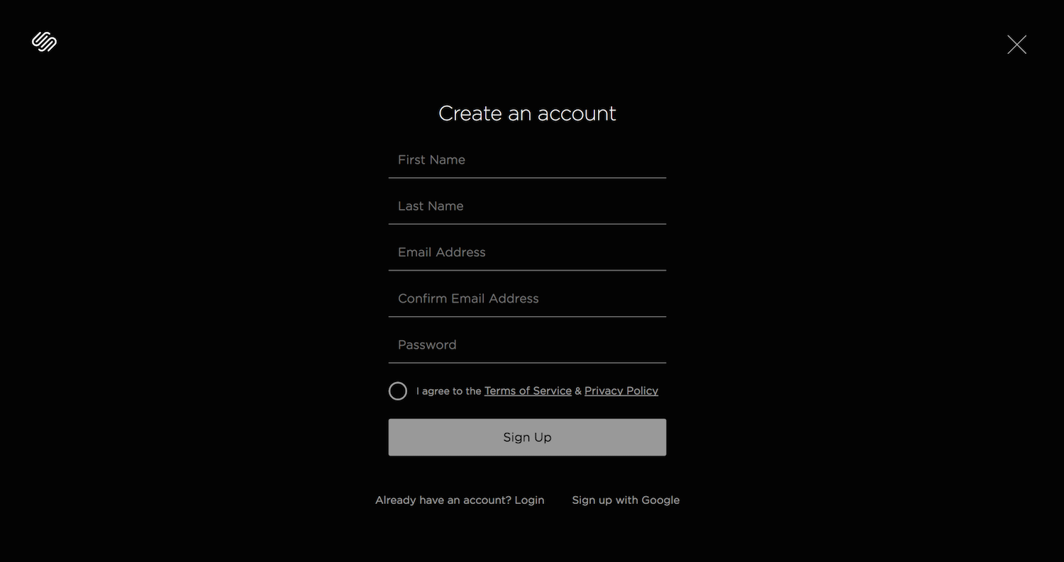 Create a Squarespace account - Build your own website with Squarespace