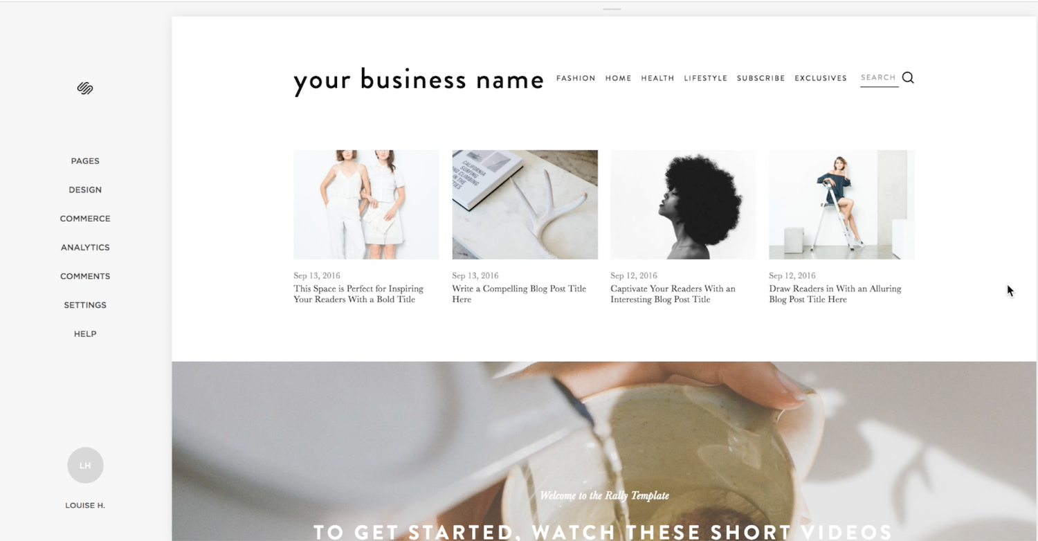 Backend of the blogging platform Squarespace