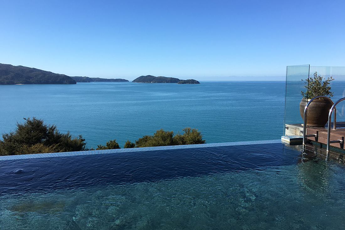 Salt water infinity pool