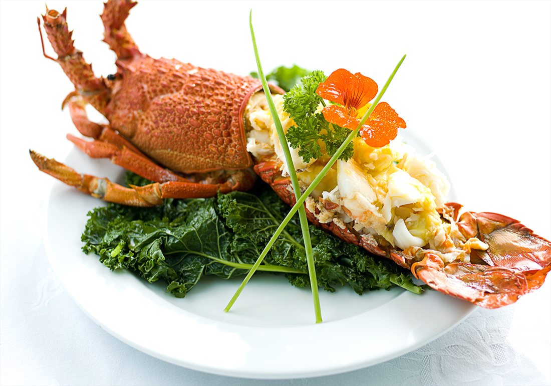 Lobster with honey garlic mustard sauce