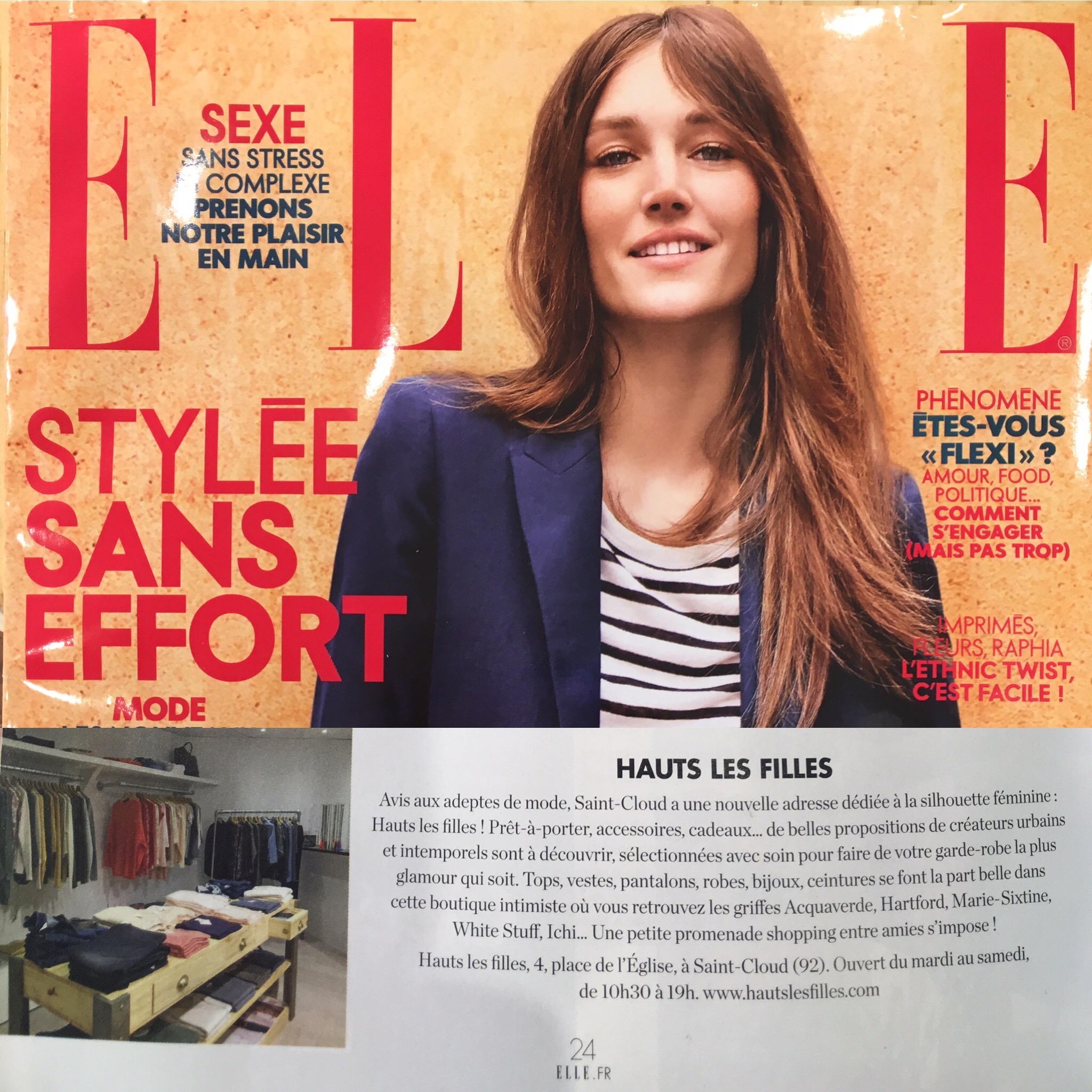 Parution dans Elle , juin 2016