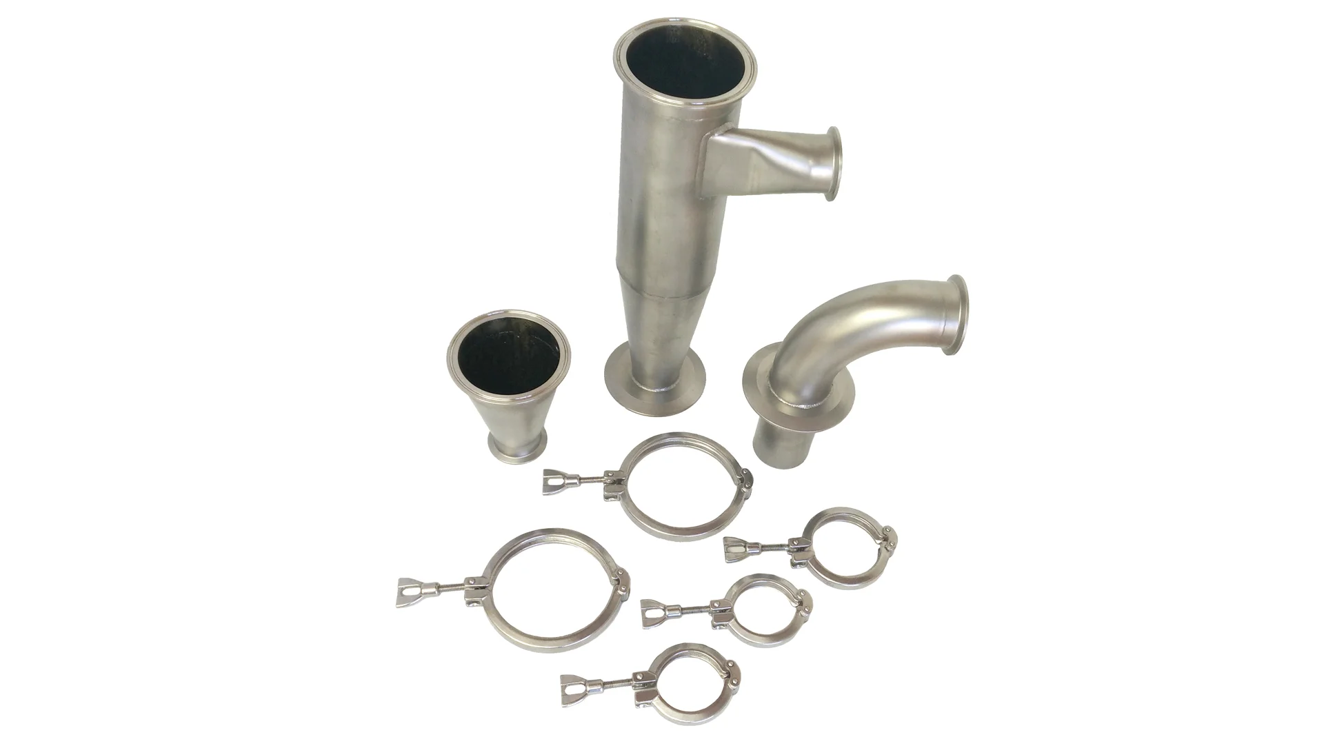 The ALP ATCS001016 Cyclone is specifically designed for the particle separation in biomass and pharmaceutical processes such as compression and encapsulation, typically capturing between 90 – 99.9% of waste powder. Where required, the cyclone can incorporate a manifold for connection to ancillary equipment such as tablet de-dusters or capsule polishers. It cyclone is proven to be equally effective in numerous other applications including sachet filling, spray drying, inhalation and any other process where excess dust is extracted. The captured waste material can be used for batch loss reconciliation, or even reintroduced to the process. The cyclone connects to the process machinery via flexible hose or stainless steel pipework (multiple lines can be accommodated using a manifold). Inside the cyclone, vortex separation causes the solid particles to hit the outside wall of the cyclone and fall to the catch at the base of the cyclone. This allows ‘clean’ air to pass downstream (to the dust extraction source) and prevents a build-up of material in the filters, which can be time consuming and expensive to replace. For additional security, a filter can be integrated after the cyclone and before the vacuum source. The cyclone can be retrofitted to your existing dust extraction line, or can be supplied with a side channel blower to provide a dedicated vacuum source.The cyclone features a crevice-free, stainless steel construction, enabling the unit to be mounted inside the process room. The cyclone is assembled using Tri-Clamps for fast and easy dismantling for cleaning and has no moving parts – therefore generating no mechanical noise. TECHNICAL SPECIFICATIONS: AIRFLOW RANGE: m3/hr: 22 - 150 CYCLONE BODY DIAMETER: mm: 101.6 in: 4" T/C INLET / OUTLET PIPE DIAMETER: mm: 50.8 in: 2" T/C PRODUCT DISCHARGE DIAMETER: mm: 63.5 in: 2.5 T/C APPROXIMATE WEIGHT kg: 5 lbs: 11 TYPICAL PRESSURE DROP: mbar: <25 ATERIALS: 316L Stainless Steel •••••••••• Available for Purchase here: http://www.ebay.co.uk/itm/Cyclone-Separator-Stainless-Steel-90-99-Efficiency-High-Temp-250-C-Tolerance-/201794178308? http://www.ebay.com/itm/201825598444?ssPageName=STRK:MESELX:IT&_trksid=p3984.m1555.l2649 •••••••••• Alp Technologies Youtube Channels: https://www.youtube.com/channel/UCVC7q5GGTLpXmk03SNLu9wQ https://www.youtube.com/watch?v=ZGsqE7aN69c •••••••••• Alp Technologies Vimeo: https://vimeo.com/user52091092 https://vimeo.com/207644023 https://vimeo.com/170451471 •••••••••• Our Partners: http://micronhygienics.my-free.website/ http://micronhygienics.my-free.website/cyclone-particle-separator ••••••••••