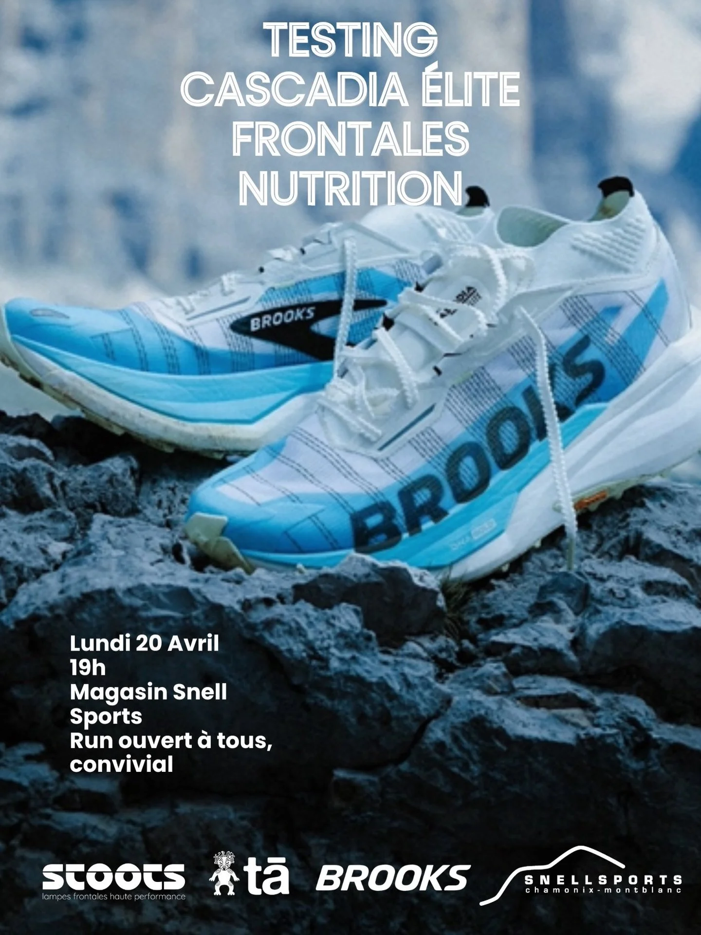 On se retrouve le 20 avril pour le testing @brooks &agrave; 19h chez Snell Sports 🤩 nous pourrons go&ucirc;ter les produits @ta.energy 🍫 et &ecirc;tre &eacute;clair&eacute;s par @stootsconcept 🪔 
Lien d&rsquo;inscription en bio ⬆️