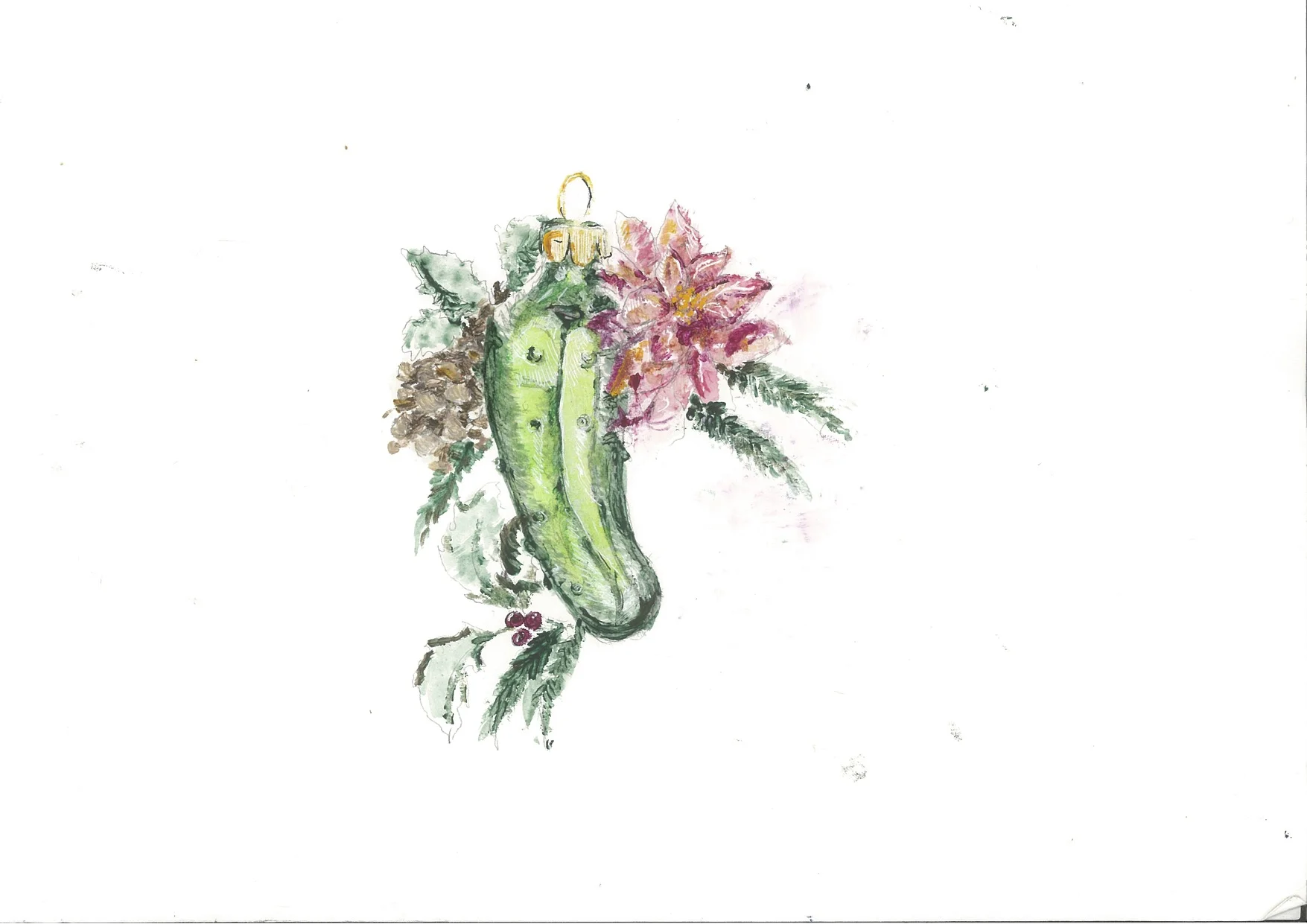 Christmas Pickle Poster Illustration