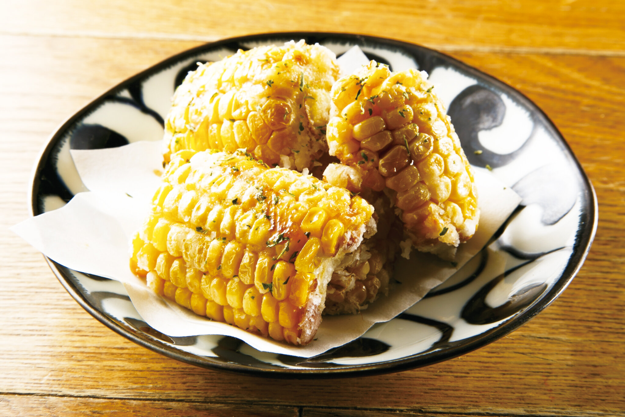とうもろこしバター Deep Fried Corn with Butter ($8)