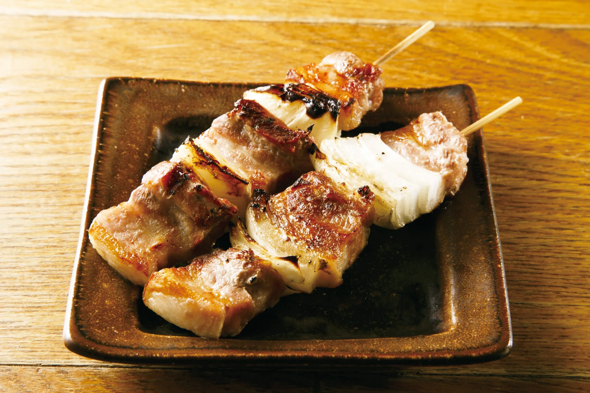 室蘭焼鳥 Grilled Pork Belly Skewers ($5)