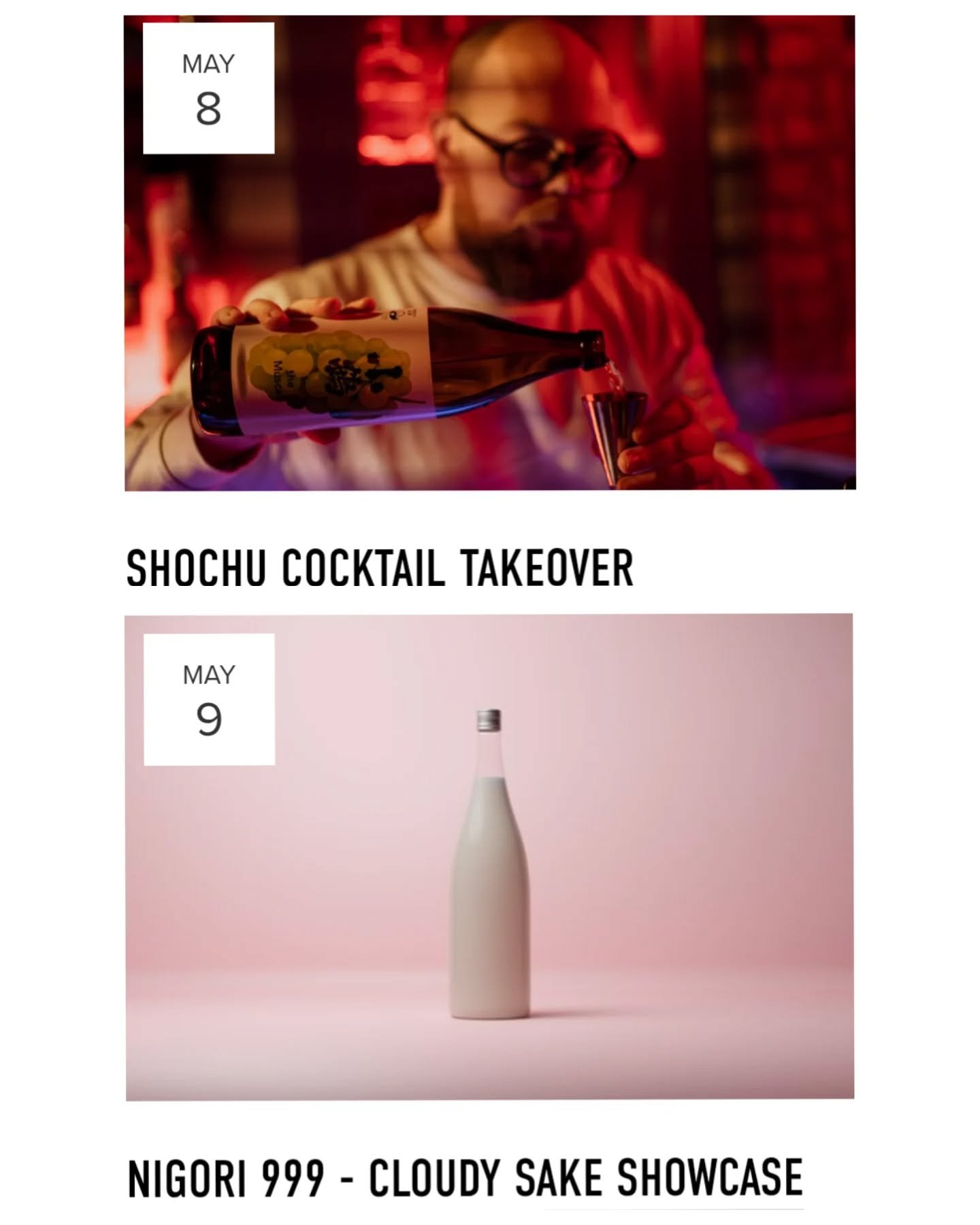 DOUBLE TROUBLE - 2 X NON-TICKETED EVENTS

In conjunction with @nationalsakeweekuk we have two free to attend events next week @kanpailondon taproom Bermondsey! 

Thursday 8th May - SHOCHU COCKTAIL TAKEOVER 
With star-tender and Koji mixologist @boult