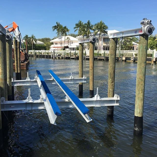 ACE Boat Lift - (8) Post, 32k Capacity #marineconstruction #boating #piledriver