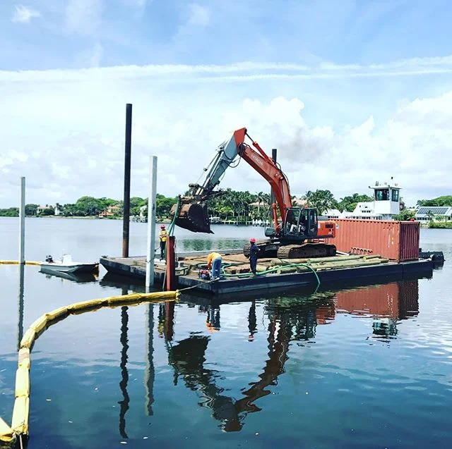 #marineconstruction #barge #piledriver #palmbeach #palmbeachcounty #dock