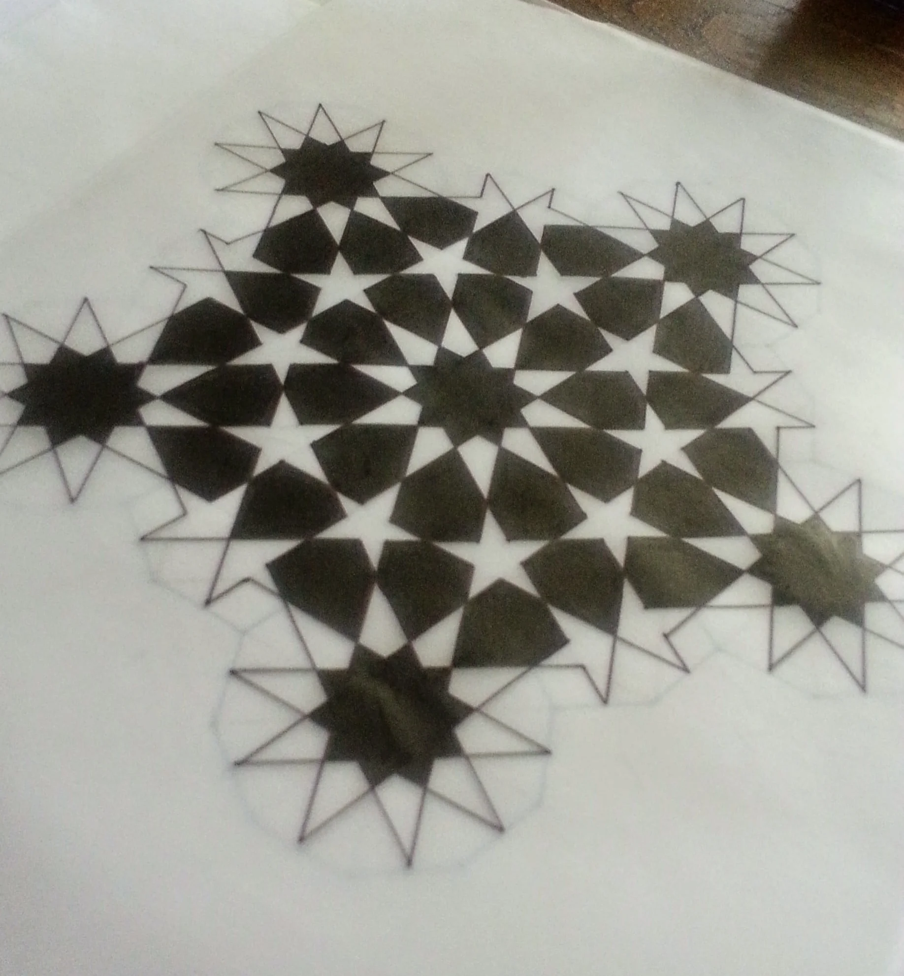 Work in progress ~ Geometry, Islamic Art, Pattern Design, Shaheen Kasmani