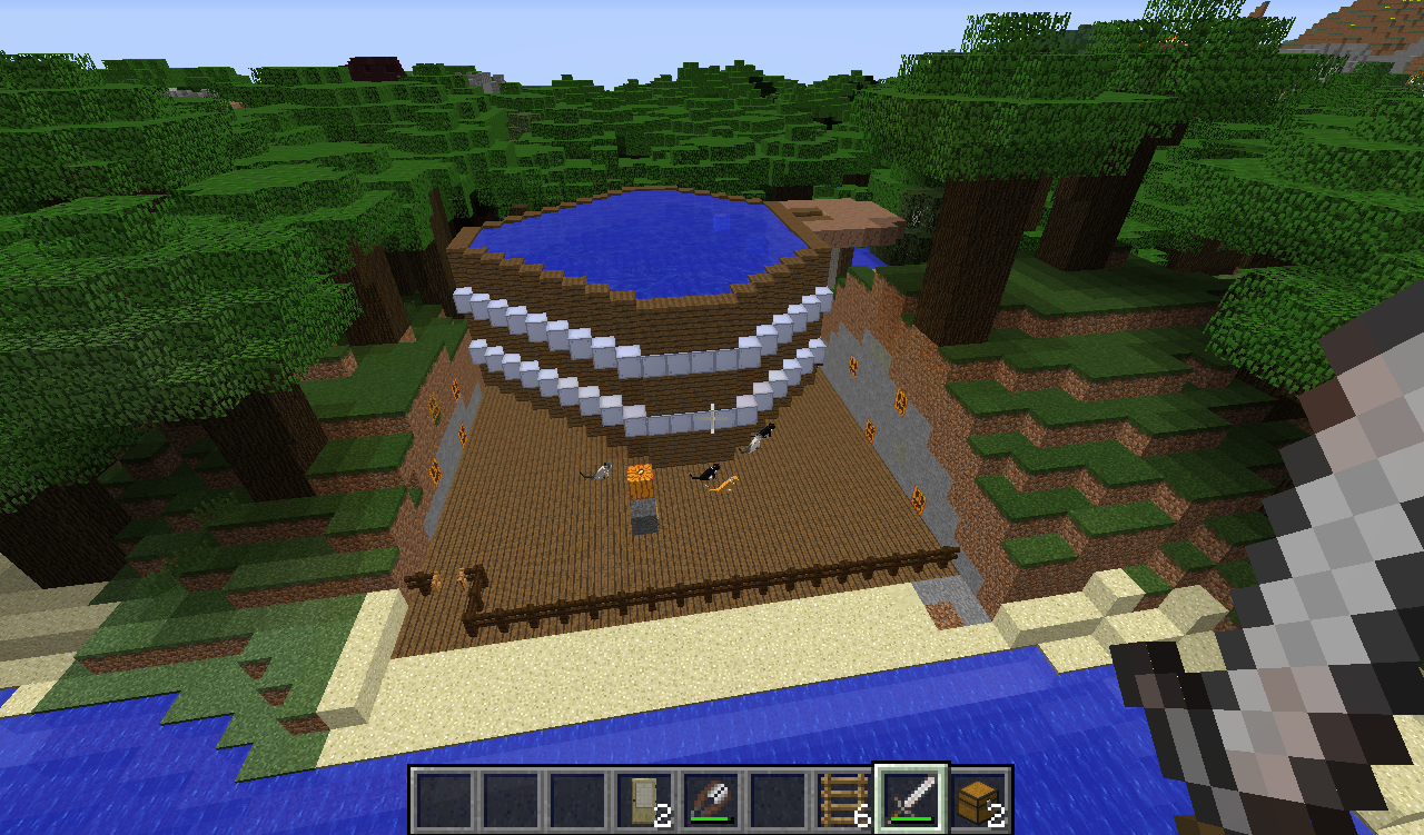 Apple bobbing! In a giant "barrel". Have yet to test to see if this game works.