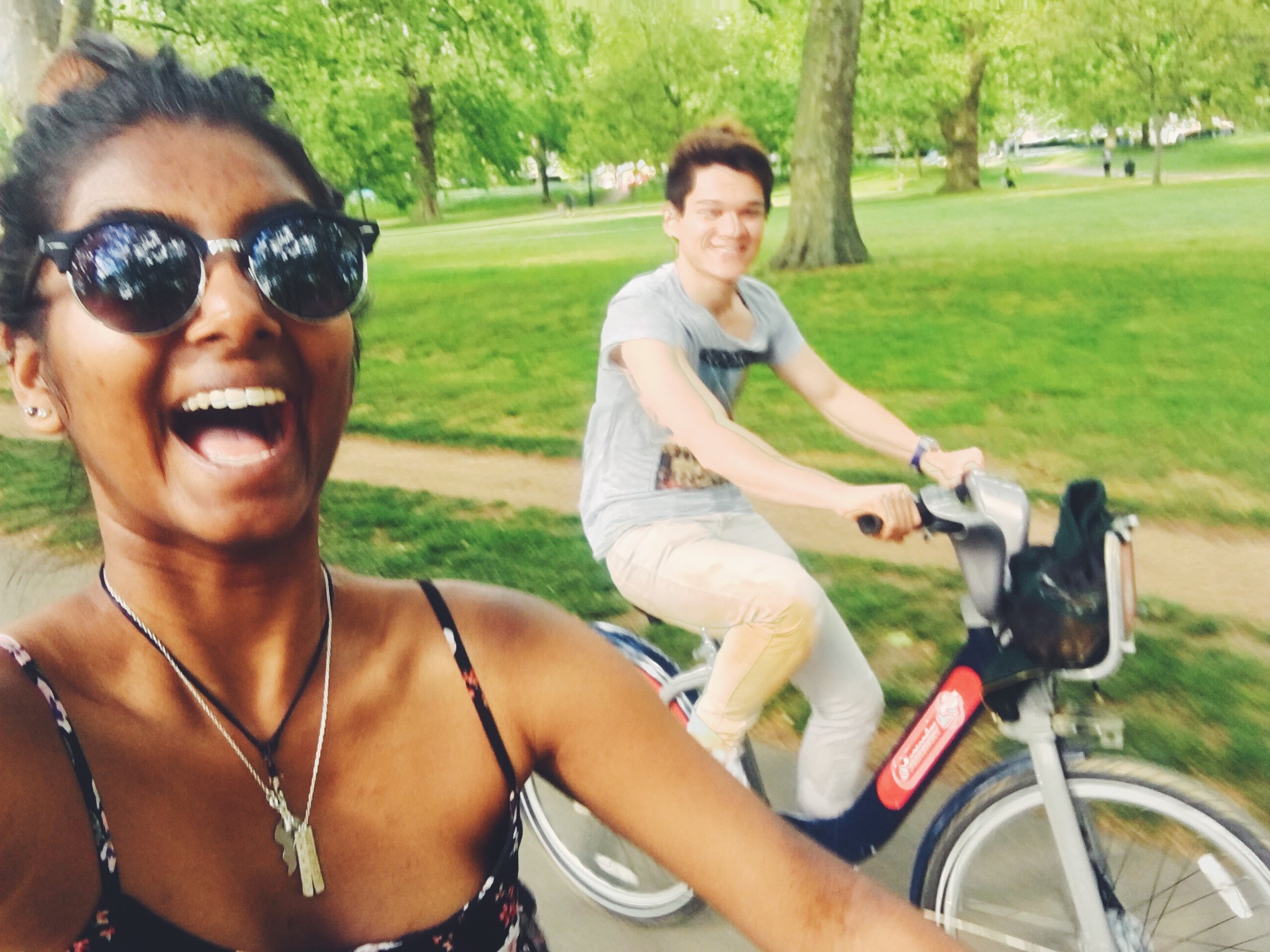 The picture that I took while we were on the bikes and felt like I could have died at any moment holy crap don't cycle and selfie, kids. 