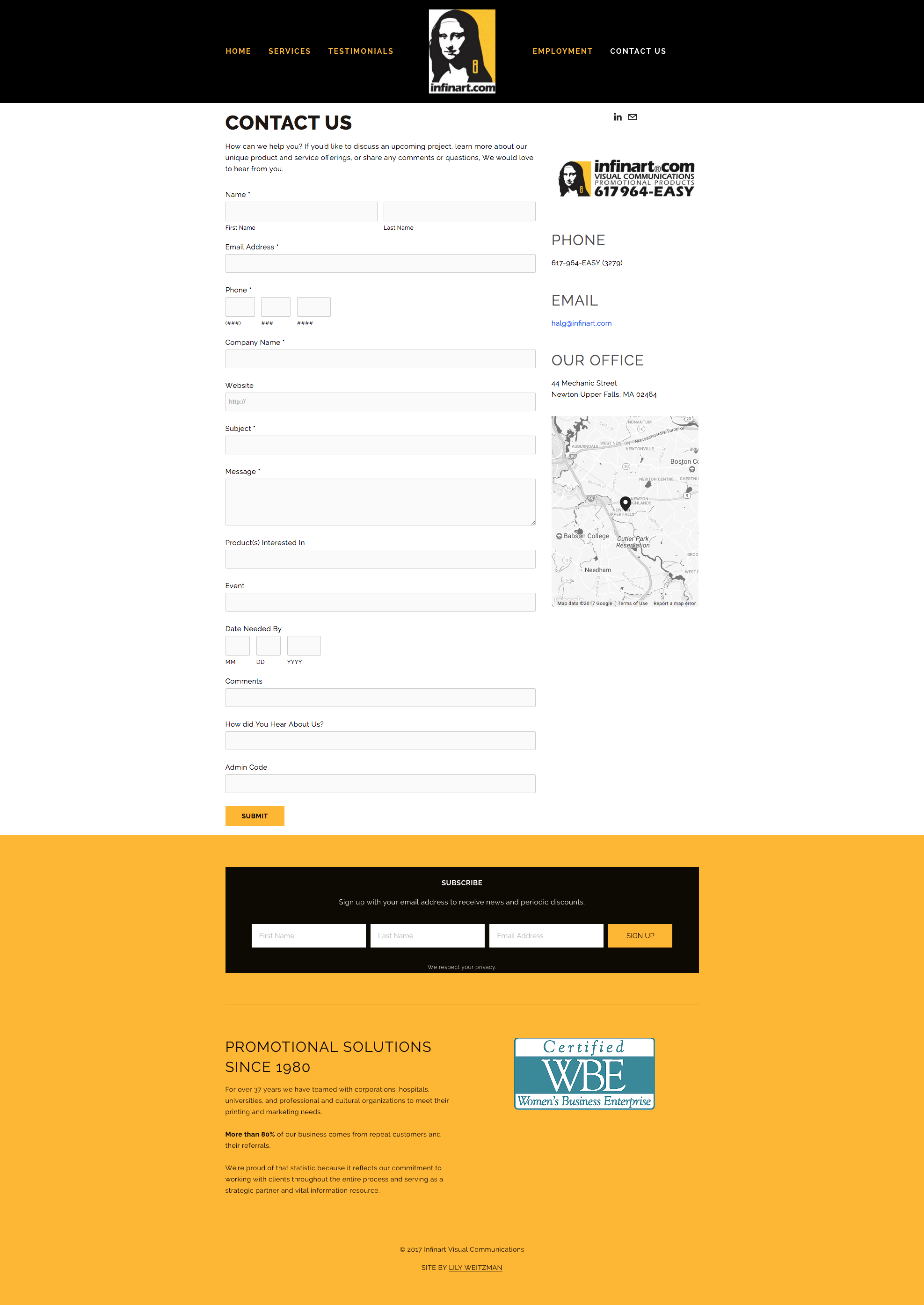 Squarespace website with Mailchimp integration