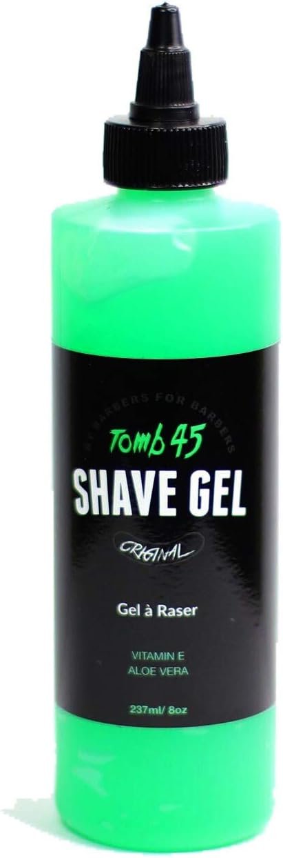  Tomb 45 Shave Gel for Men, Non-Foaming Fresh Scent Clear Shaving Gel